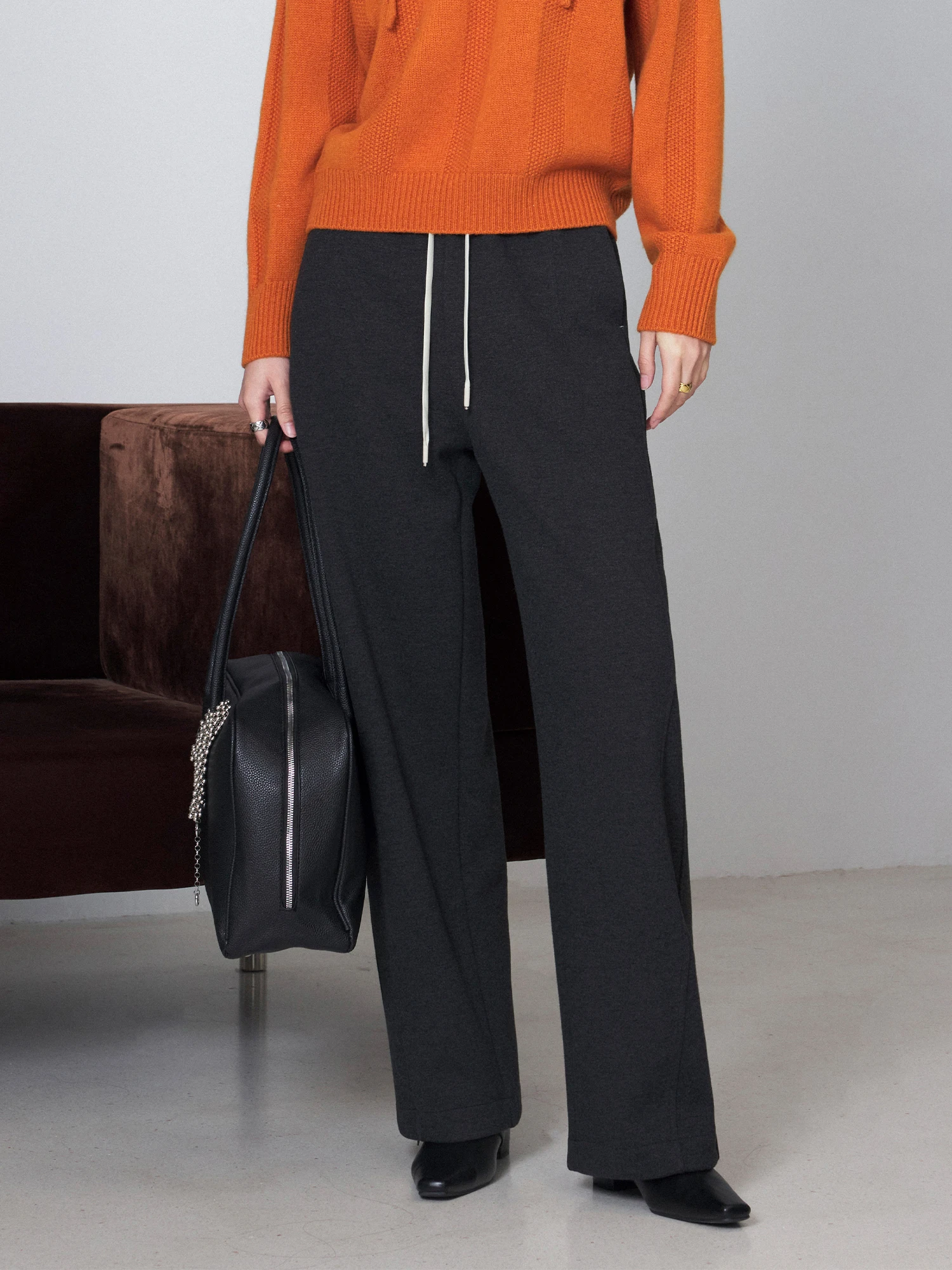 CLMX Regenerated Fiber Blended Knitted Wide Leg Pants Women's Loose Fit Trousers with Wool l Waist Simple Sle
CLMX Regenerated Fiber Blended Knitted Wide Leg Pants Women's Loose Fit Trousers with Wool l Waist Simple Sle