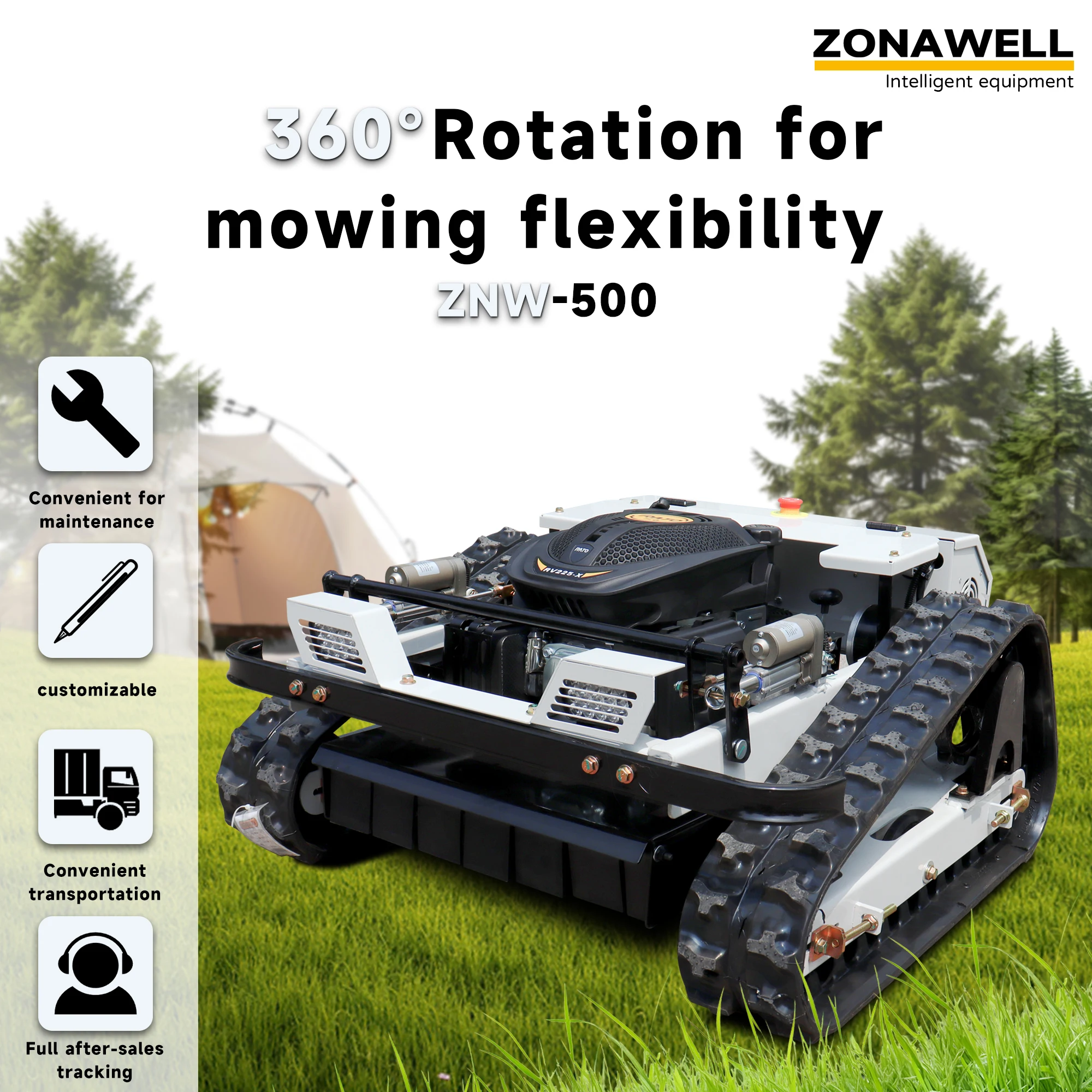 45° Slope-Climbing Robot Mower | 800mm RC Cutting for Gardens & Orchards | AI Grass Detection System,Slope Mowing
45° Slope-Climbing Robot Mower | 800mm RC Cutting for Gardens & Orchards | AI Grass Detection System,Slope Mowing