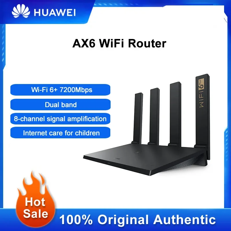 Huawei AX6 WiFi Router Dual band 7200Mbps Mesh Wi-Fi Signal Repeater 4k QAM 8 Channel Wireless Network Amplifier For Home Office
Huawei AX6 WiFi Router Dual band 7200Mbps Mesh Wi-Fi Signal Repeater 4k QAM 8 Channel Wireless Network Amplifier For Home Office