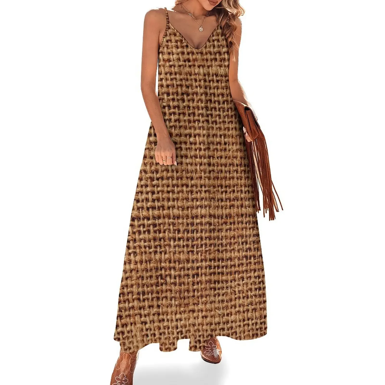 Jute Burlap Sack Background Texture Sleeveless Dress evening dress ladies Female clothing prom dress
Jute Burlap Sack Background Texture Sleeveless Dress evening dress ladies Female clothing prom dress