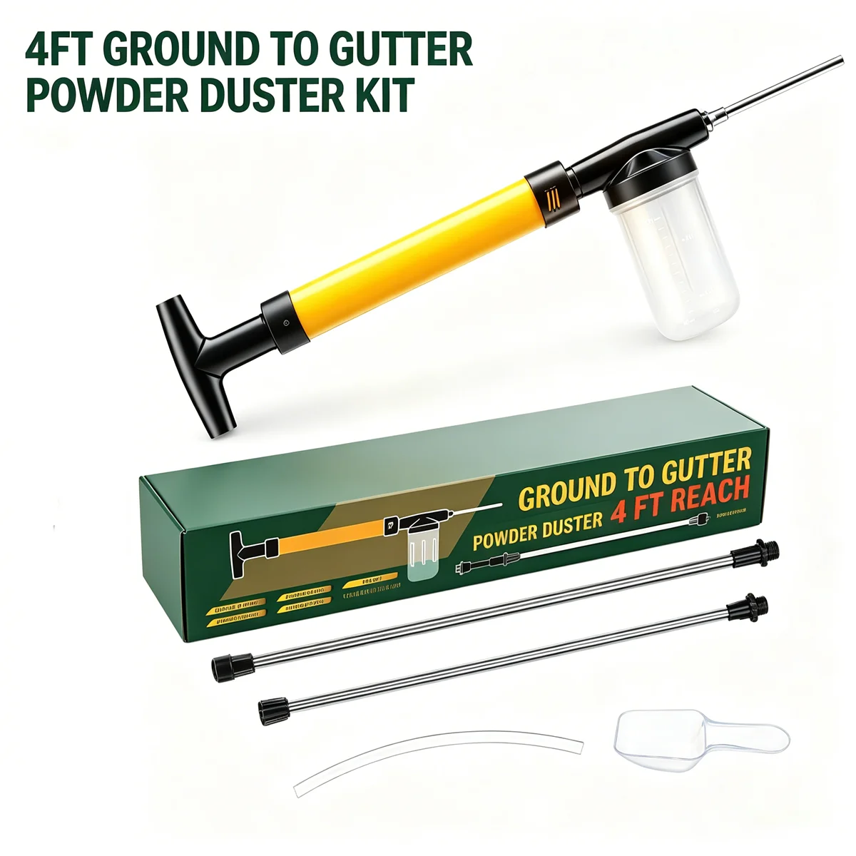 4FT Long Handle Insecticide Powder Dispenser 120ml Scale Cup Extension Tube Stainless Steel Nozzle Sprayer for Garden Orchard
4FT Long Handle Insecticide Powder Dispenser 120ml Scale Cup Extension Tube Stainless Steel Nozzle Sprayer for Garden Orchard