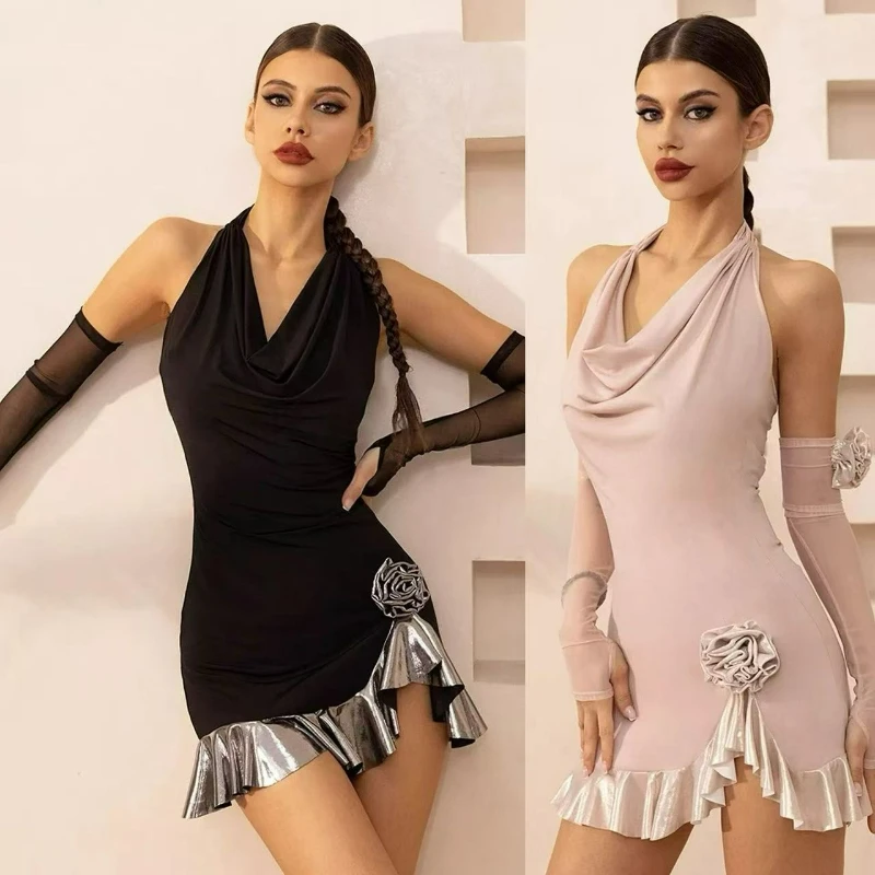 Женское платье для латиноамериканских танцев с открытой спиной, сетчатой юбкой и бретелями на шее, костюм для ча-ча-ча, румбы, самбы, джаза, сценических выступлений и вечеринок
Женское платье для латиноамериканских танцев с открытой спиной, сетчатой юбкой и бретелями на шее, костюм для ча-ча-ча, румбы, самбы, джаза, сценических выступлений и вечеринок