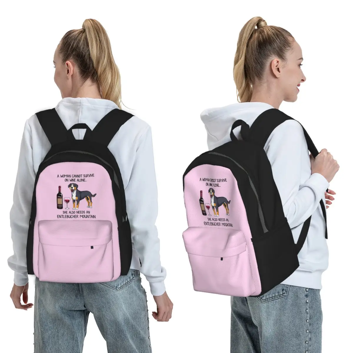 Entlebucher Mountain Dog And Wine Funny Gift For Dog Mom Backpack BookBag Kids School Bag Laptop Shoulder Bags for Men Women
Entlebucher Mountain Dog And Wine Funny Gift For Dog Mom Backpack BookBag Kids School Bag Laptop Shoulder Bags for Men Women