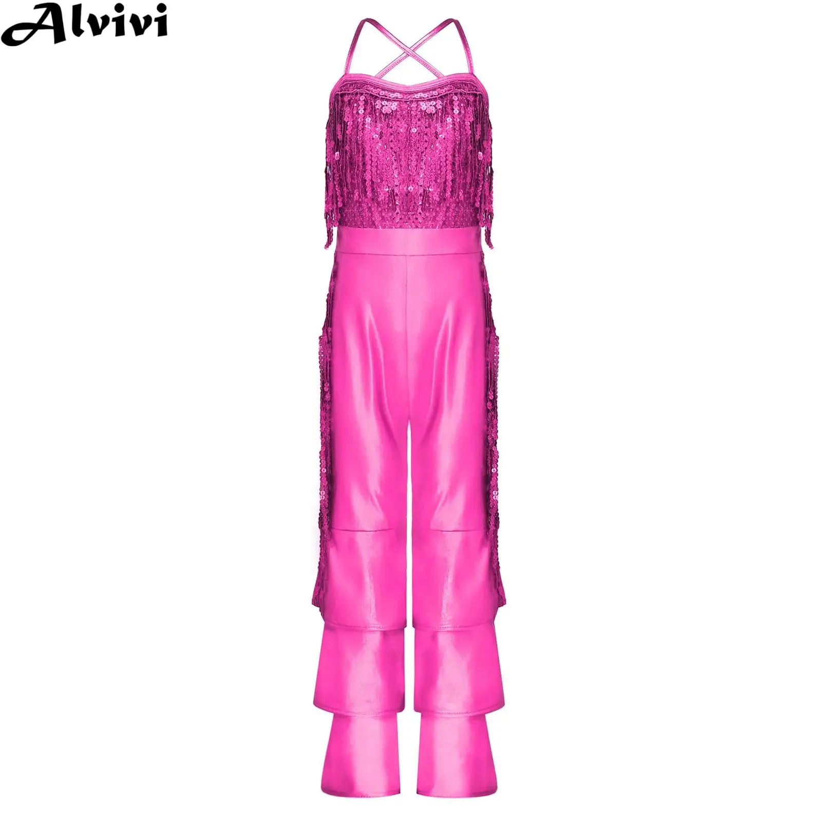 Детский комбинезон для диско-танцев 70-х годов для девочек, костюм принцессы на Хэллоуин, расклешенное боди с блестящими пайетками и кисточками
Детский комбинезон для диско-танцев 70-х годов для девочек, костюм принцессы на Хэллоуин, расклешенное боди с блестящими пайетками и кисточками