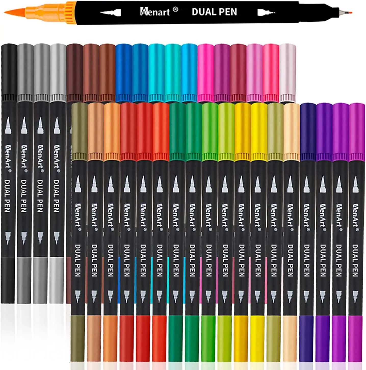 36 Dual Tip Brush Pens, Fine & Brush Markers for Adult Coloring Books, Art Supplies for Drawing, Lettering
36 Dual Tip Brush Pens, Fine & Brush Markers for Adult Coloring Books, Art Supplies for Drawing, Lettering