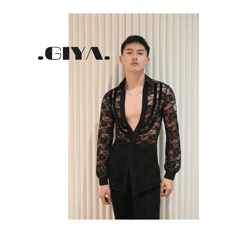 customized GIYA men's two lace printed long sleeved tops practice clothes performance costume ballroom dance competition dresses
customized GIYA men's two lace printed long sleeved tops practice clothes performance costume ballroom dance competition dresses