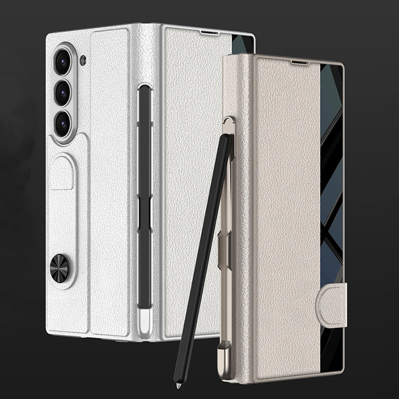 Luxury Plain Leather Fold Stand Case For Samsung Galaxy Z Fold 6 Screen Glass Pen Holder Hard Cover For Galaxy Z Fold 6 Case
Luxury Plain Leather Fold Stand Case For Samsung Galaxy Z Fold 6 Screen Glass Pen Holder Hard Cover For Galaxy Z Fold 6 Case