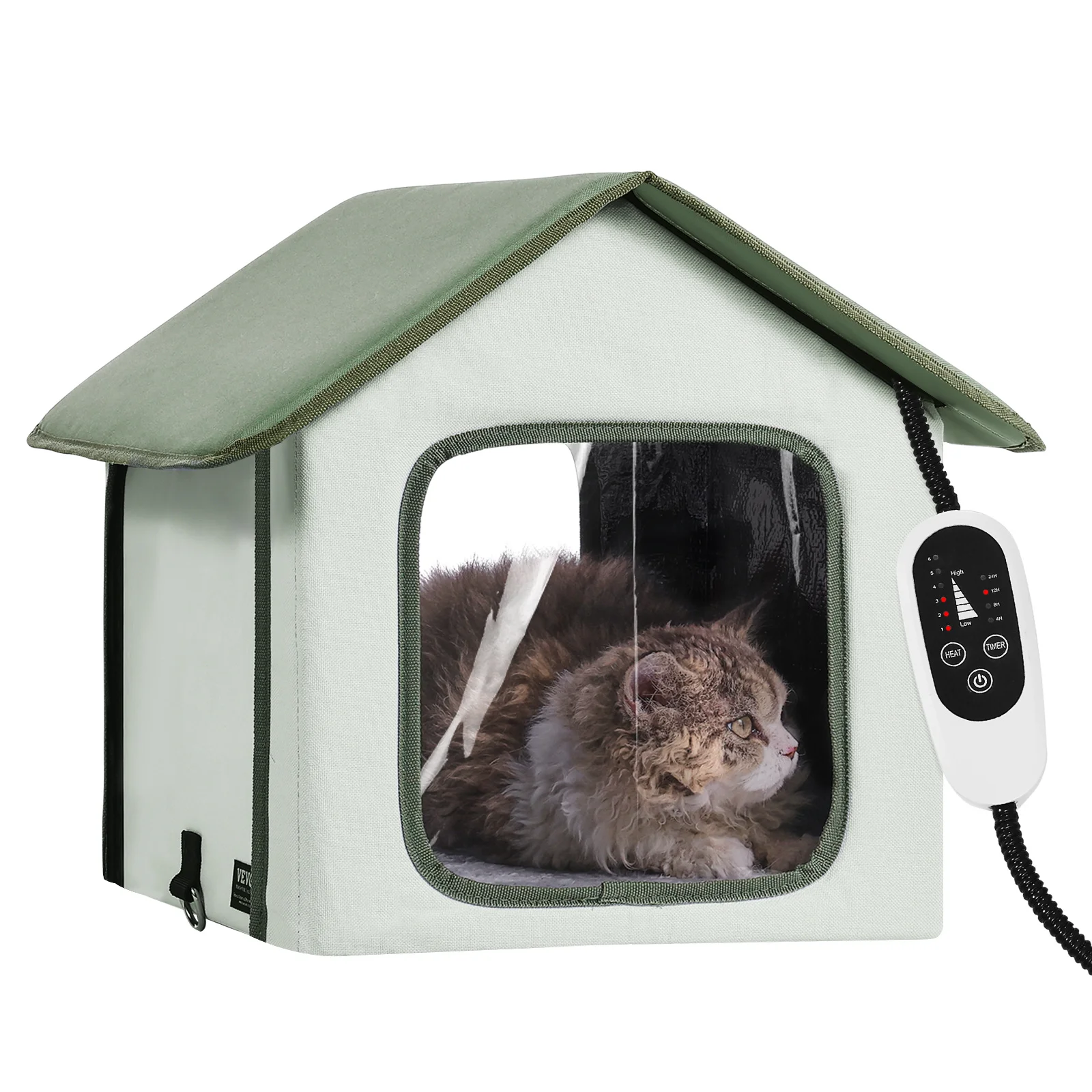 VEVOR Elevated Heated Cat House Kitty Shelter with Heated Pad Brown/ Green Small/ Middle
VEVOR Elevated Heated Cat House Kitty Shelter with Heated Pad Brown/ Green Small/ Middle