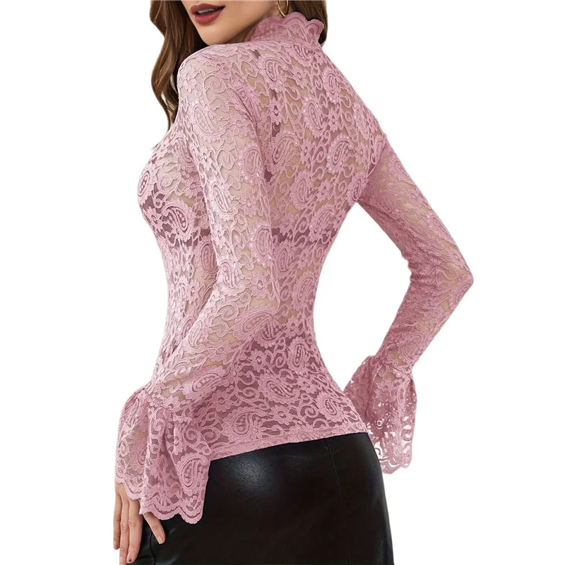 ABRT-Women Bell Sleeve Tops Dressy Hollow Out Lace Blouse Party 2025 Fashion
ABRT-Women Bell Sleeve Tops Dressy Hollow Out Lace Blouse Party 2025 Fashion