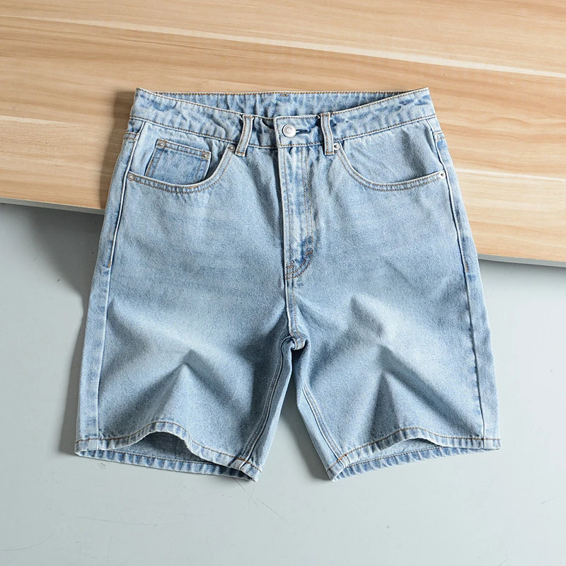 Design Men's Summer Light Wash Cotton Denim Bermuda Shorts Five-Quarter Length Jeans Pure Cotton Water Washed Distressed
Design Men's Summer Light Wash Cotton Denim Bermuda Shorts Five-Quarter Length Jeans Pure Cotton Water Washed Distressed