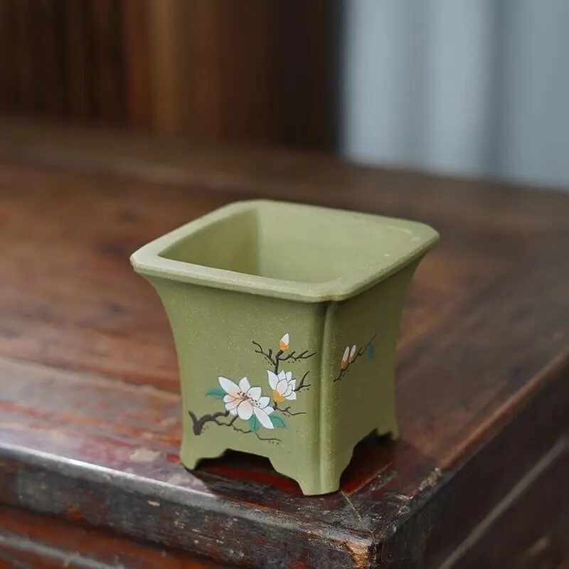 4.29 IN Chinese Exquisite Handmade Painting Flower Square Bonsai Clay Flower Pot
4.29 IN Chinese Exquisite Handmade Painting Flower Square Bonsai Clay Flower Pot