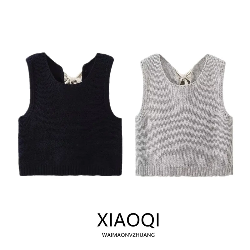 Women's round Neck Sweater Vest 2024 Autumn New Style Versatile Sleeveless Bow Tie Design Fashionable All-Match Top
Women's round Neck Sweater Vest 2024 Autumn New Style Versatile Sleeveless Bow Tie Design Fashionable All-Match Top