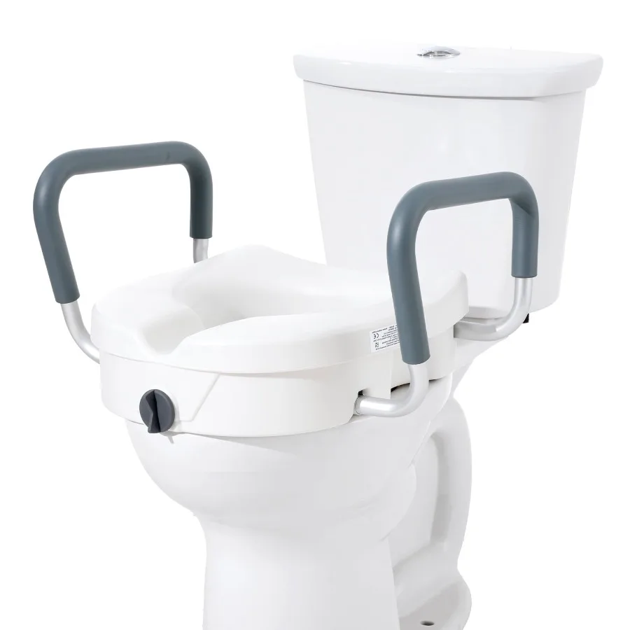 Raised Toilet Seat 5" Elevation Supports up to 350 lbs Suitable for Round and Elongated Toilets Secure Twist Lock Installation
Raised Toilet Seat 5" Elevation Supports up to 350 lbs Suitable for Round and Elongated Toilets Secure Twist Lock Installation