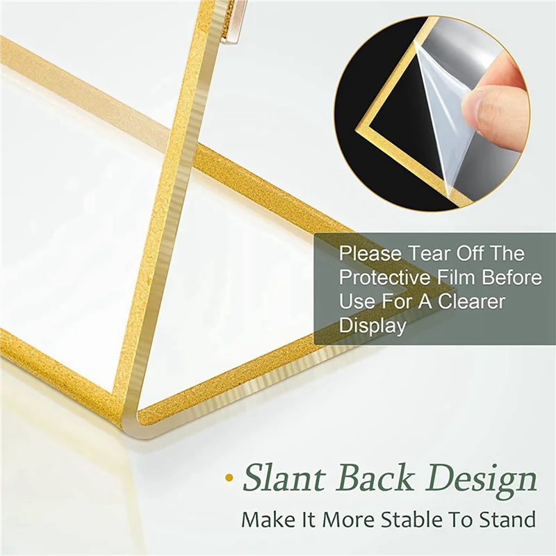 20PCS Acrylic Gold Frame, Slanted Back Table Sign Holder For Wedding Table Card Restaurant Signs Photos
20PCS Acrylic Gold Frame, Slanted Back Table Sign Holder For Wedding Table Card Restaurant Signs Photos