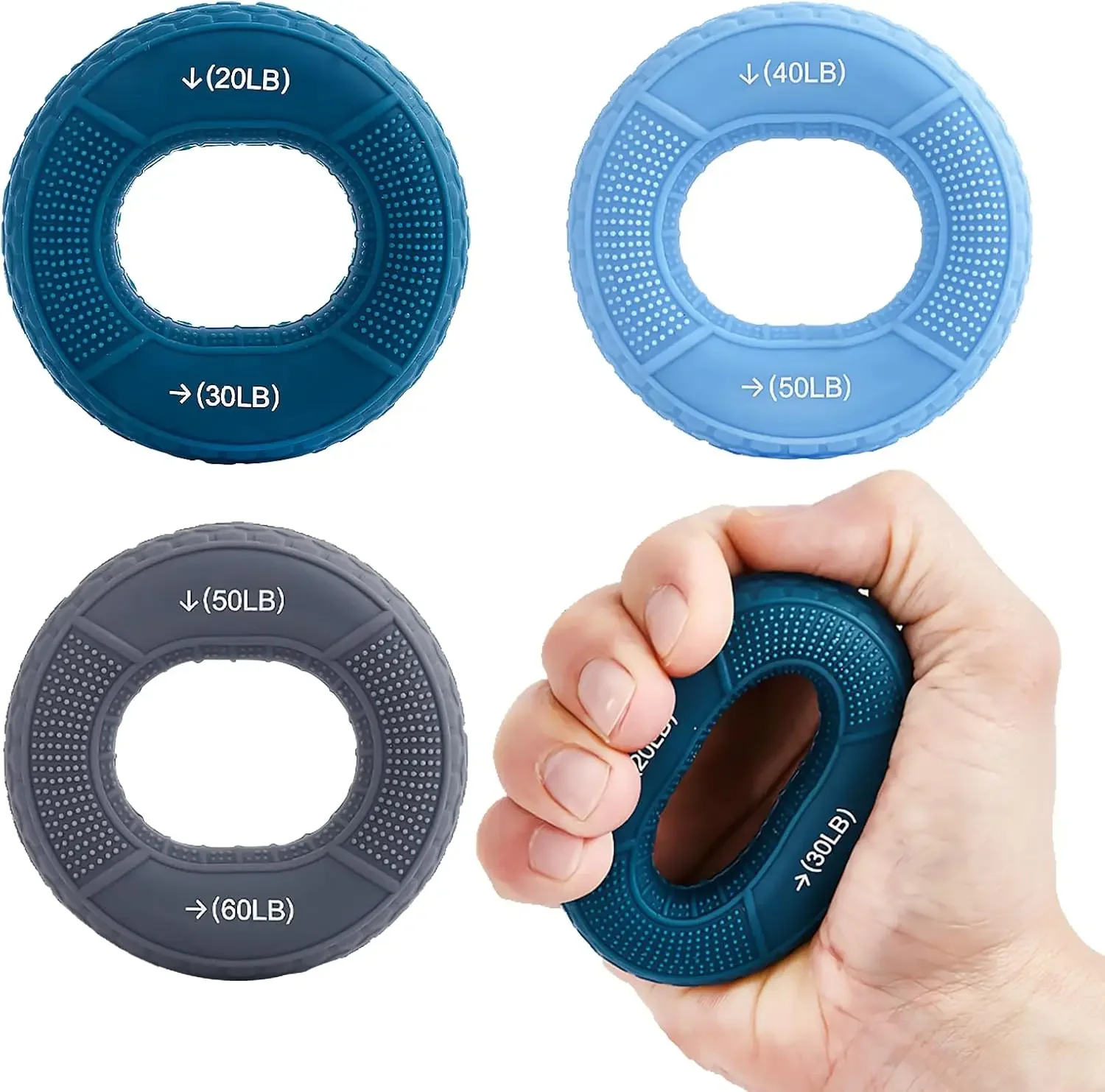 Hand Grip Strengthener, Grip Trainer, Finger Exerciser - Dual Resistance Silicone Rings For Muscle Training, Rock Climbing Finger Rehabilitation, Hand And Wrist Muscle Training, Stress Relief, Finger Mobility And Strength Rehabilitation
Hand Grip Strengthener, Grip Trainer, Finger Exerciser - Dual Resistance Silicone Rings For Muscle Training, Rock Climbing Finger Rehabilitation, Hand And Wrist Muscle Training, Stress Relief, Finger Mobility And Strength Rehabilitation