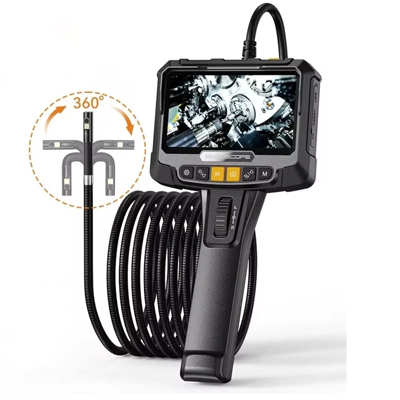360° Steering Industrial Endoscope Camera 8mm 5"IPS Screen Single&Dual Lens Inspection Borescope 1080P For Car Engine Pip
360° Steering Industrial Endoscope Camera 8mm 5"IPS Screen Single&Dual Lens Inspection Borescope 1080P For Car Engine Pip