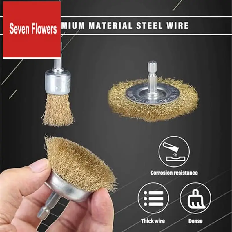 14Pc Wire Wheel Brush Set For Drill With 6Mm Shank,Aggressive&Indestructible For Deburring
14Pc Wire Wheel Brush Set For Drill With 6Mm Shank,Aggressive&Indestructible For Deburring