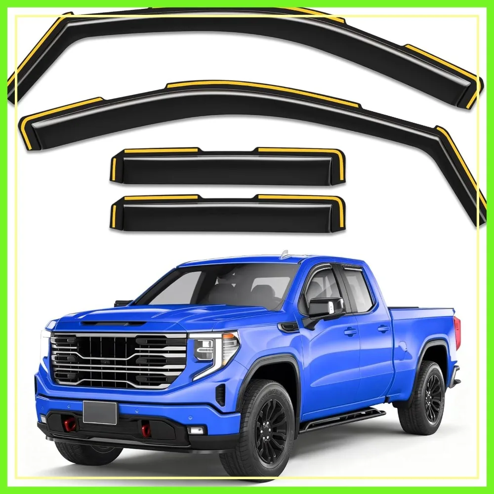 In-Channel Rain Guards Fit 2019-2026 Chevy Silverado 1500/GMC Sierra 1500 Double Cab, Window Visors Deflector Vent Shades Car Accessories -4pcs
In-Channel Rain Guards Fit 2019-2026 Chevy Silverado 1500/GMC Sierra 1500 Double Cab, Window Visors Deflector Vent Shades Car Accessories -4pcs