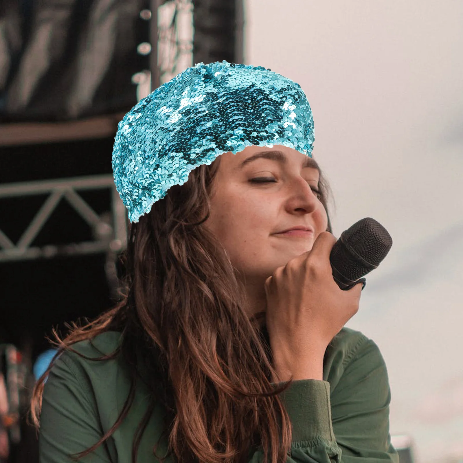 Sequined Beret Hats Shiny Sparkly Sequins Sparkle Beanie Party Caps Lake Blue Fashion Comfortable Breathable Glitter Stage
Sequined Beret Hats Shiny Sparkly Sequins Sparkle Beanie Party Caps Lake Blue Fashion Comfortable Breathable Glitter Stage