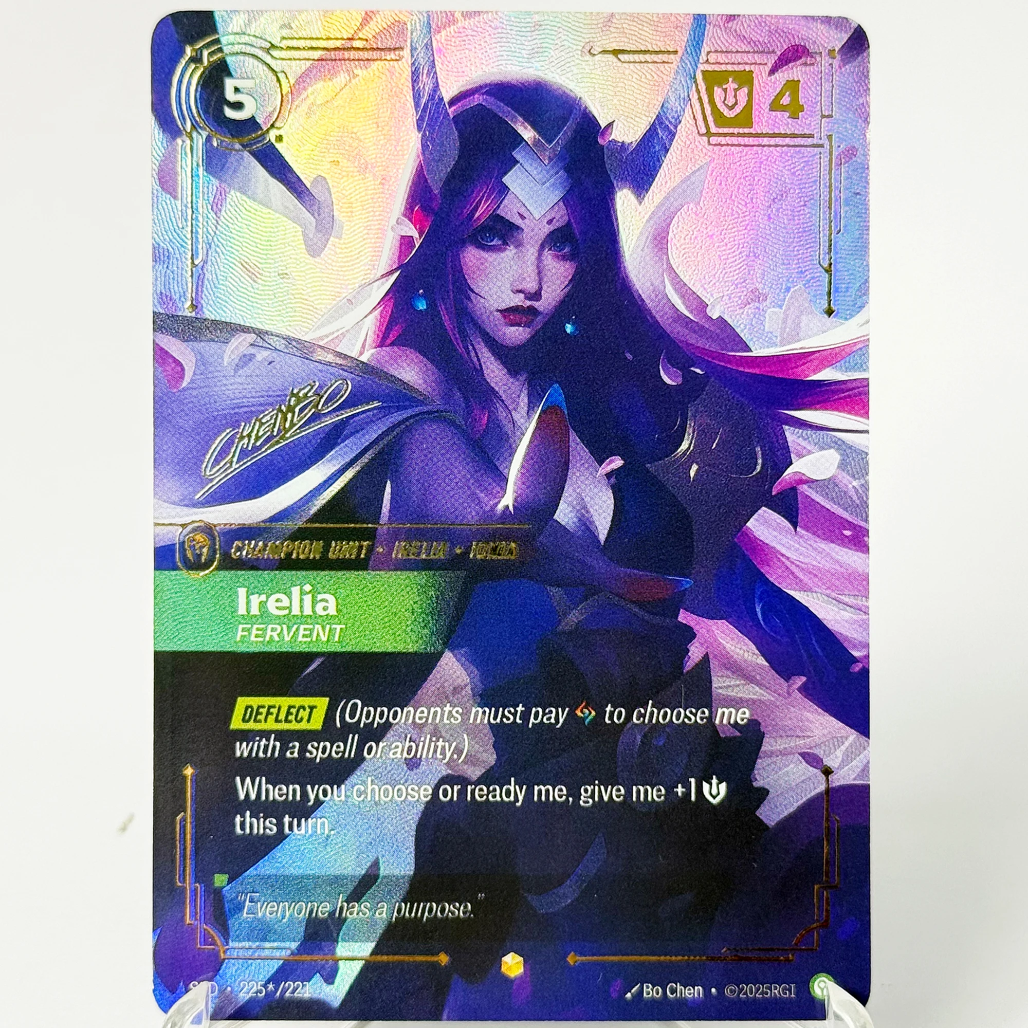 Irelia - Fervent Signature Spiritforged SPF Riftbound League of Legends High Quality Proxy Gathering Board Game Trading Card
Irelia - Fervent Signature Spiritforged SPF Riftbound League of Legends High Quality Proxy Gathering Board Game Trading Card