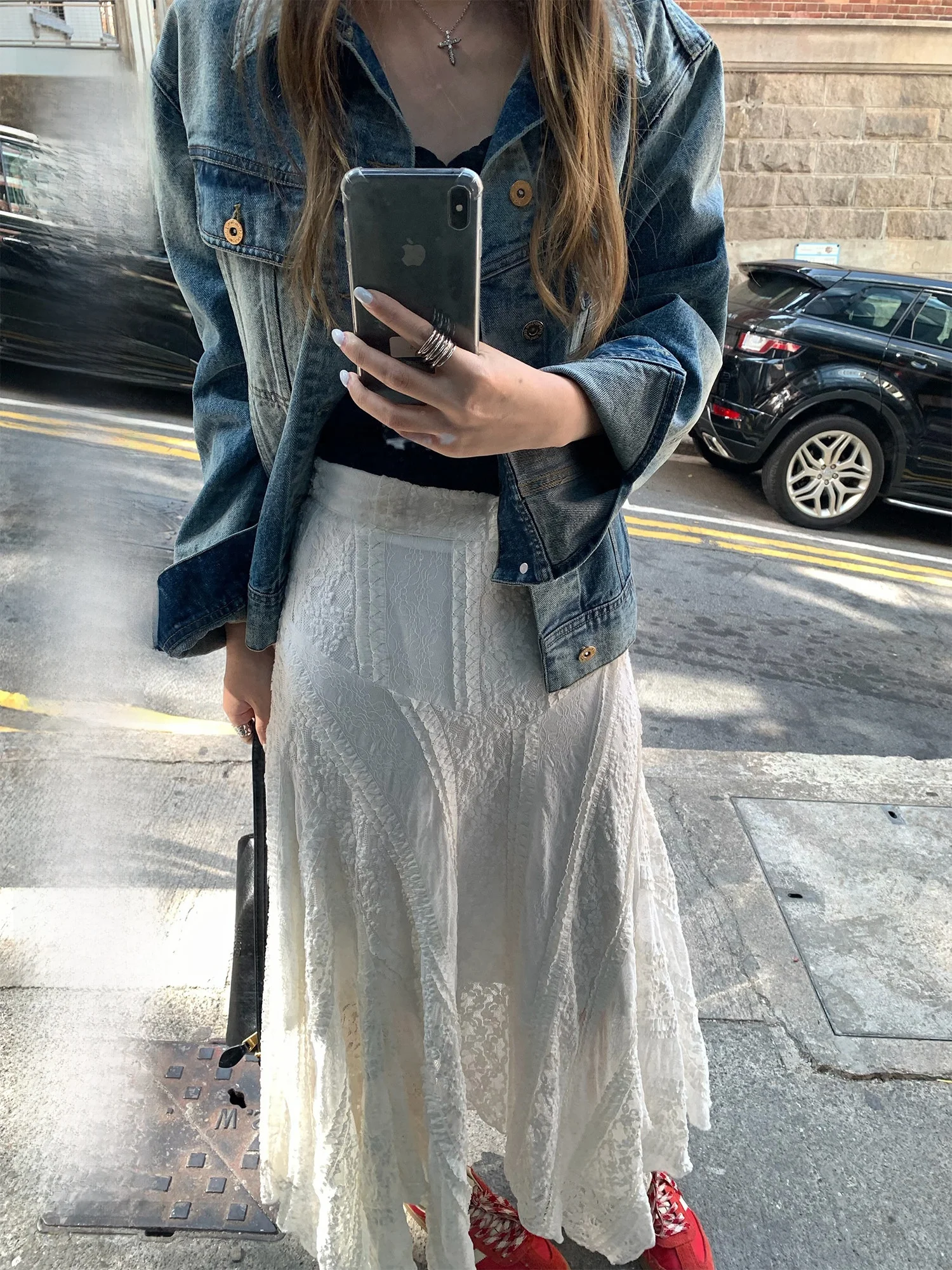 Hhyii Alice White Lace Asymmetrical Half Skirt Women's High Waist Versatile Slimming A-Line Long Skirt Casual Style
Hhyii Alice White Lace Asymmetrical Half Skirt Women's High Waist Versatile Slimming A-Line Long Skirt Casual Style