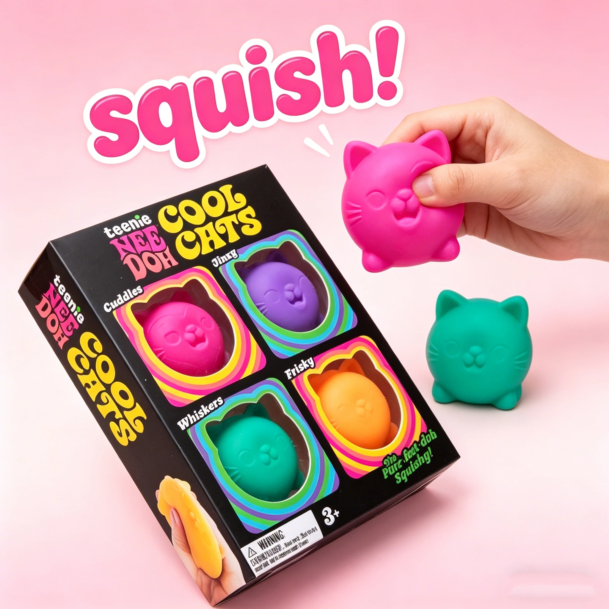 NeeDoh Teenie Cool Cats 3 Pack Adorable Mini Cat Fidget Toys Soft Squishy Stress Relief Sensory Squeeze Toys
NeeDoh Teenie Cool Cats 3 Pack Adorable Mini Cat Fidget Toys Soft Squishy Stress Relief Sensory Squeeze Toys