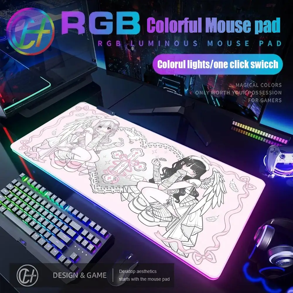 XXL Angel Anime Sexy Girls Keyboard Rug Pink Carpet RGB Mouse Pad Laptop Gaming Luminous Extended Desk Mat PC Kawaii Cabinet
XXL Angel Anime Sexy Girls Keyboard Rug Pink Carpet RGB Mouse Pad Laptop Gaming Luminous Extended Desk Mat PC Kawaii Cabinet