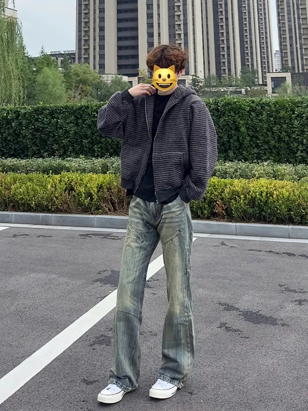 Retro American Blue Waed Patchwork Straight Leg Jeans Men's Loose Flared Long Trousers Youth Trendy Brand Jeans
Retro American Blue Waed Patchwork Straight Leg Jeans Men's Loose Flared Long Trousers Youth Trendy Brand Jeans