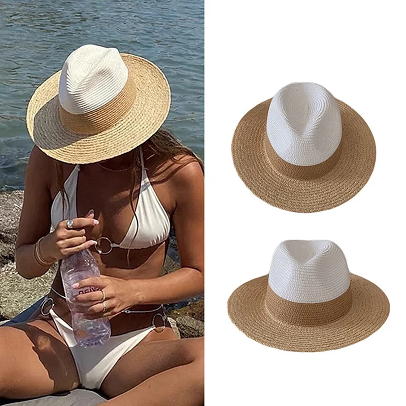 Women's Summer Raffia Jazz Hat Patchwork Cross-Border Sun Protection Sunshade Panama Beach Straw Hat Daily Party Paper Straw
Women's Summer Raffia Jazz Hat Patchwork Cross-Border Sun Protection Sunshade Panama Beach Straw Hat Daily Party Paper Straw