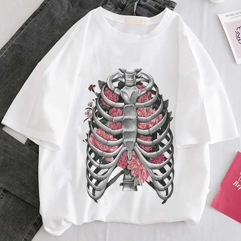 Floral Bones T Shirt Summer Flower Bone Print Short Sleeve Street Creative T-shirt Aesthetic Clothes Tee
Floral Bones T Shirt Summer Flower Bone Print Short Sleeve Street Creative T-shirt Aesthetic Clothes Tee