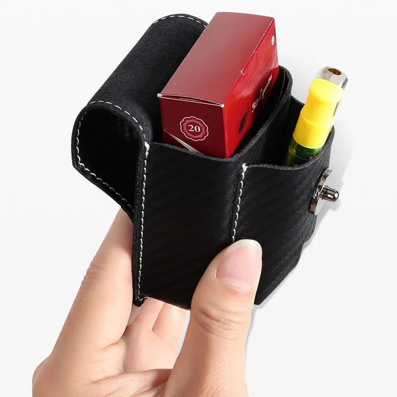Premium Leather Cigarette Case Lighter Cover Belt Bag with Keychain Portable Cigarette Holder Container with ID Holder for Men
Premium Leather Cigarette Case Lighter Cover Belt Bag with Keychain Portable Cigarette Holder Container with ID Holder for Men
