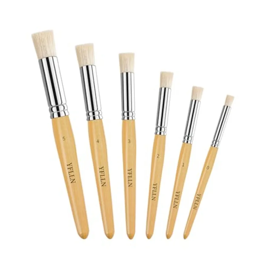 Stencil Brushes Natural Stencil Bristle Dome Art Painting Brushes Wood Paint Template Brush for Painting On Stencil Projects, C
Stencil Brushes Natural Stencil Bristle Dome Art Painting Brushes Wood Paint Template Brush for Painting On Stencil Projects, C