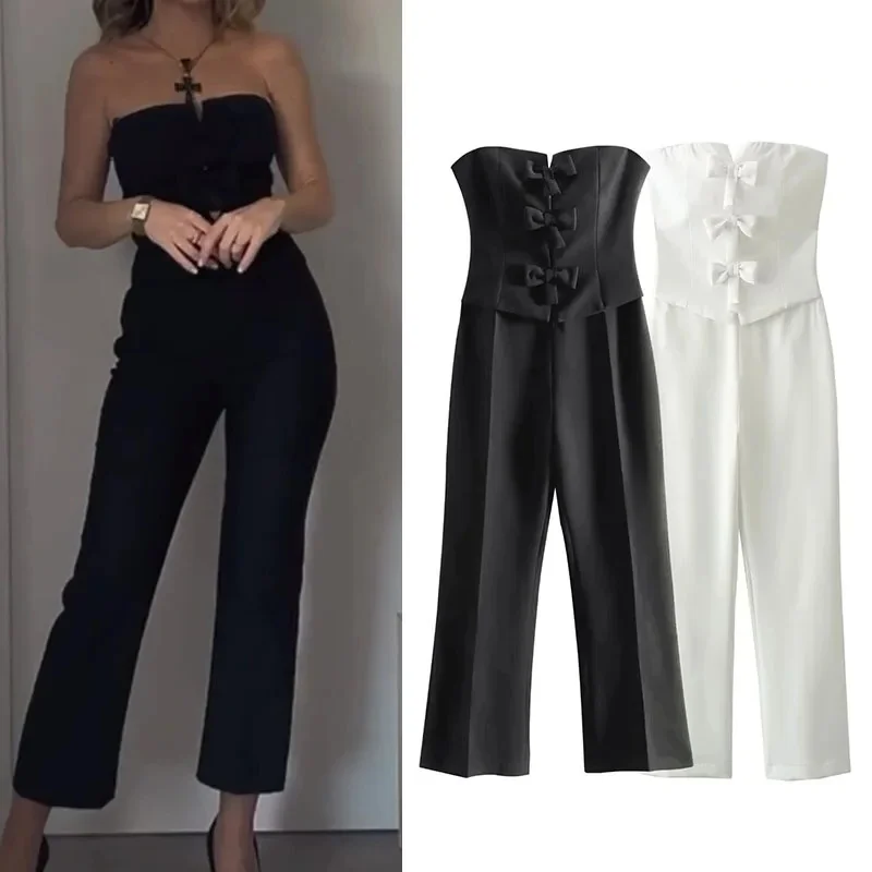 Sexy Solid Bow Jumpsuit Women's Sleeveless Straight Trousers Fashion 2024 Spring Summer Jumpsuit Fashion Jumpsuit
Sexy Solid Bow Jumpsuit Women's Sleeveless Straight Trousers Fashion 2024 Spring Summer Jumpsuit Fashion Jumpsuit