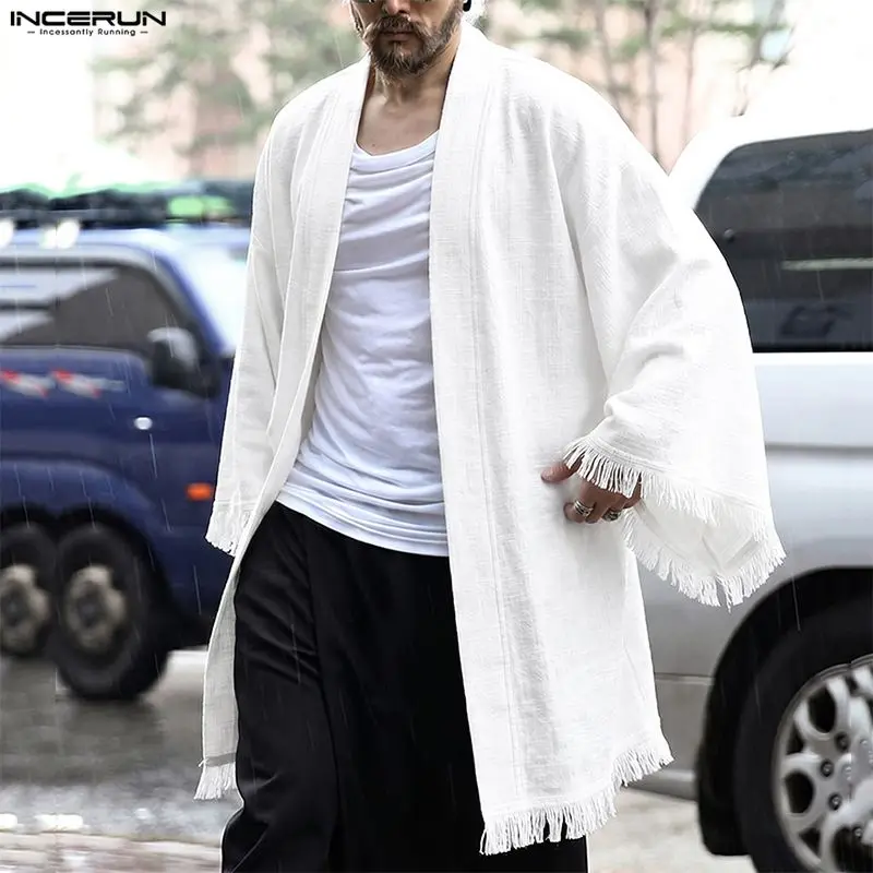INCERUN Men's Cardigan Shirts Tassel Solid Long Sleeve Open Stitch Men Clothes Tops Streetwear Loose 2026 Casual Vintage Shirts
INCERUN Men's Cardigan Shirts Tassel Solid Long Sleeve Open Stitch Men Clothes Tops Streetwear Loose 2026 Casual Vintage Shirts