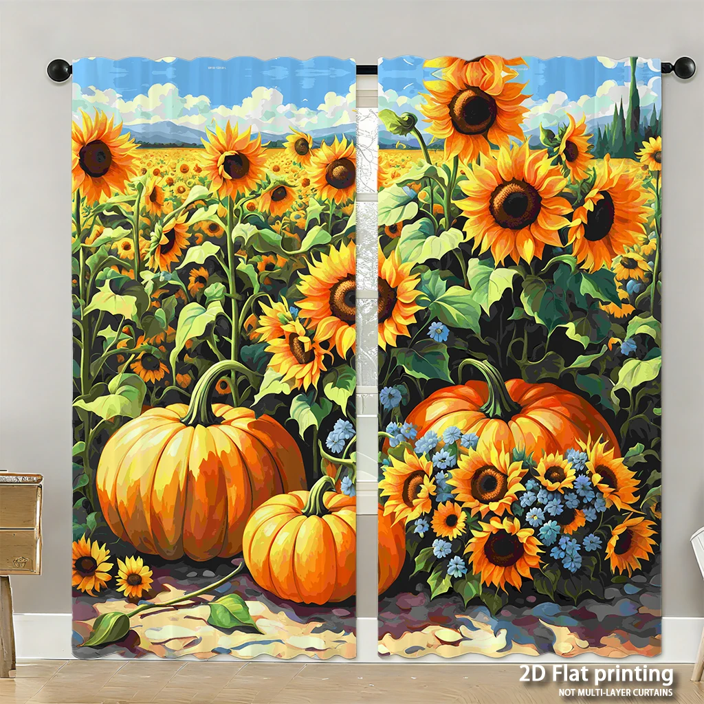 2-piece set of high-definition digital printed curtainssunflower field pumpkins orange yellow floral style decorHome decoration
2-piece set of high-definition digital printed curtainssunflower field pumpkins orange yellow floral style decorHome decoration