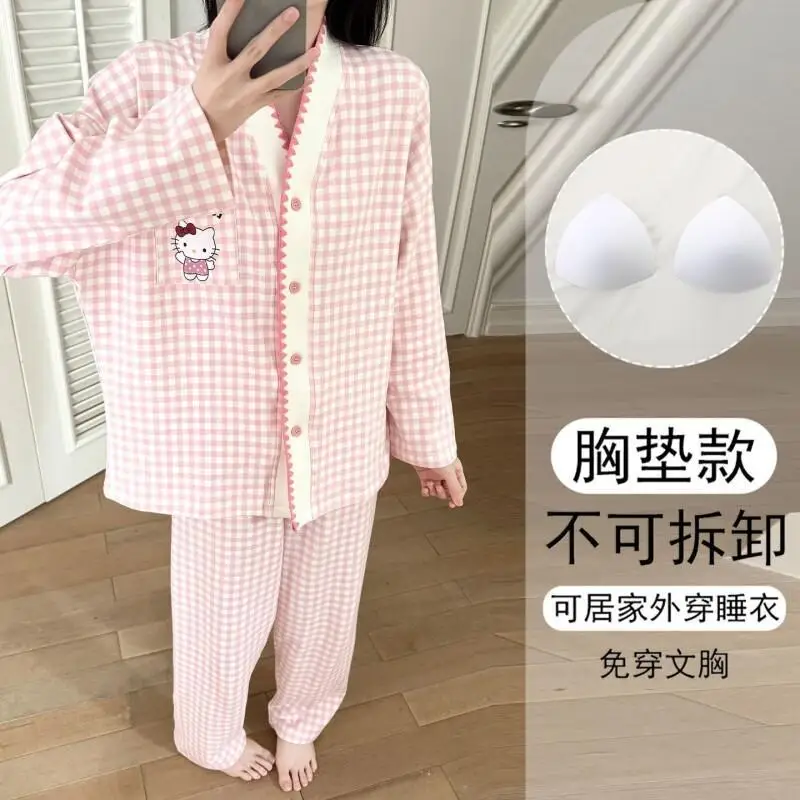 Women's Sanrio Hello Kitty Pajamas Set Spring Autumn New Korean Style Cute Long Sleeve Loose Fit for Girls Home Cozy Sleepwear
Women's Sanrio Hello Kitty Pajamas Set Spring Autumn New Korean Style Cute Long Sleeve Loose Fit for Girls Home Cozy Sleepwear