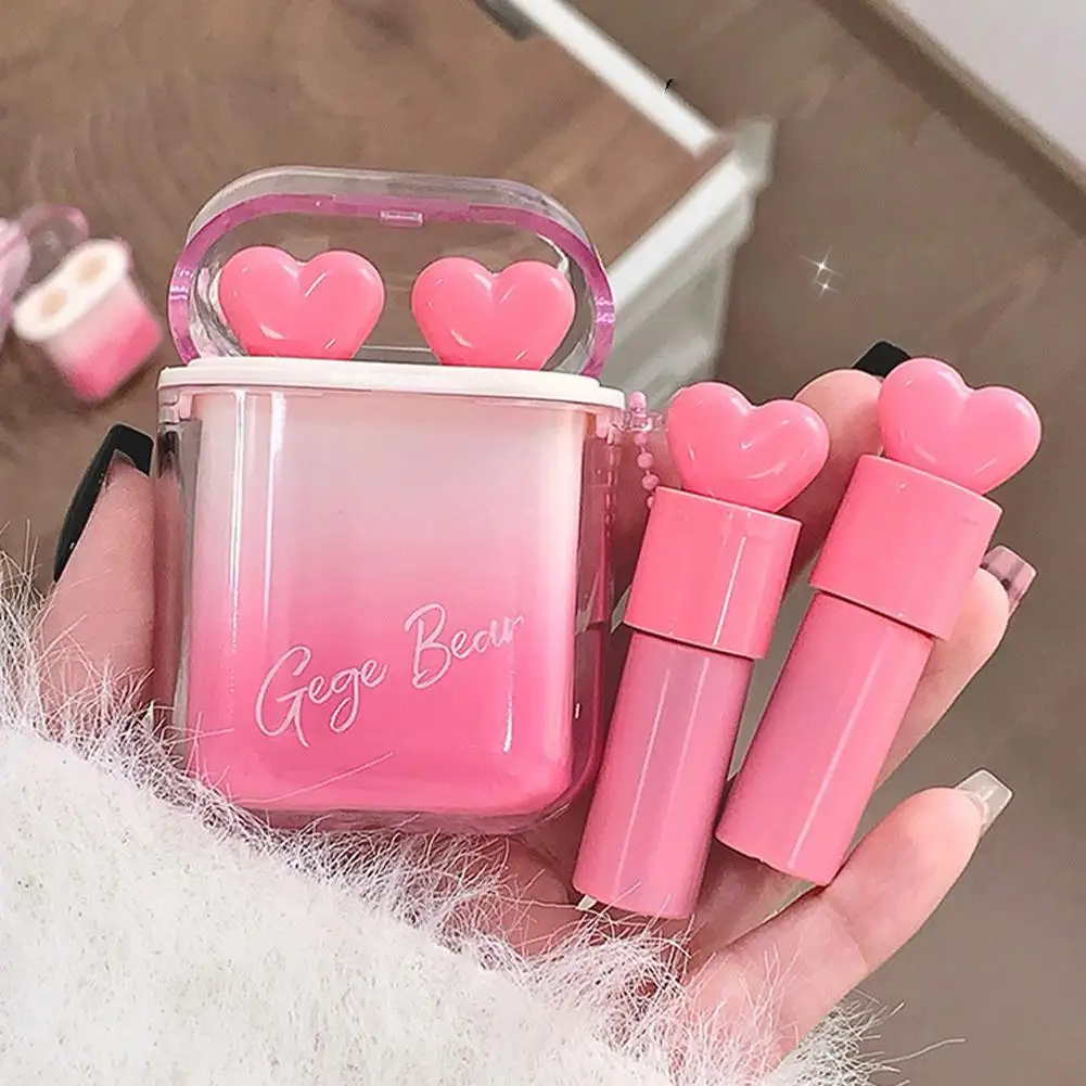 GEGE BEAR Heart-beating Water Gloss Velvet Matte Lip Glaze Combination Two-pack Mirror Matte Headphone Shaped Pendant Lip Glaze
GEGE BEAR Heart-beating Water Gloss Velvet Matte Lip Glaze Combination Two-pack Mirror Matte Headphone Shaped Pendant Lip Glaze