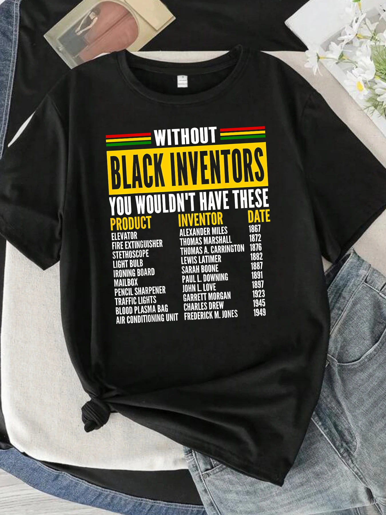 BLACK INVENTORS Art Letter Pattern Ladies Casual T-shirt Summer Daily Women Short Sleeve
BLACK INVENTORS Art Letter Pattern Ladies Casual T-shirt Summer Daily Women Short Sleeve