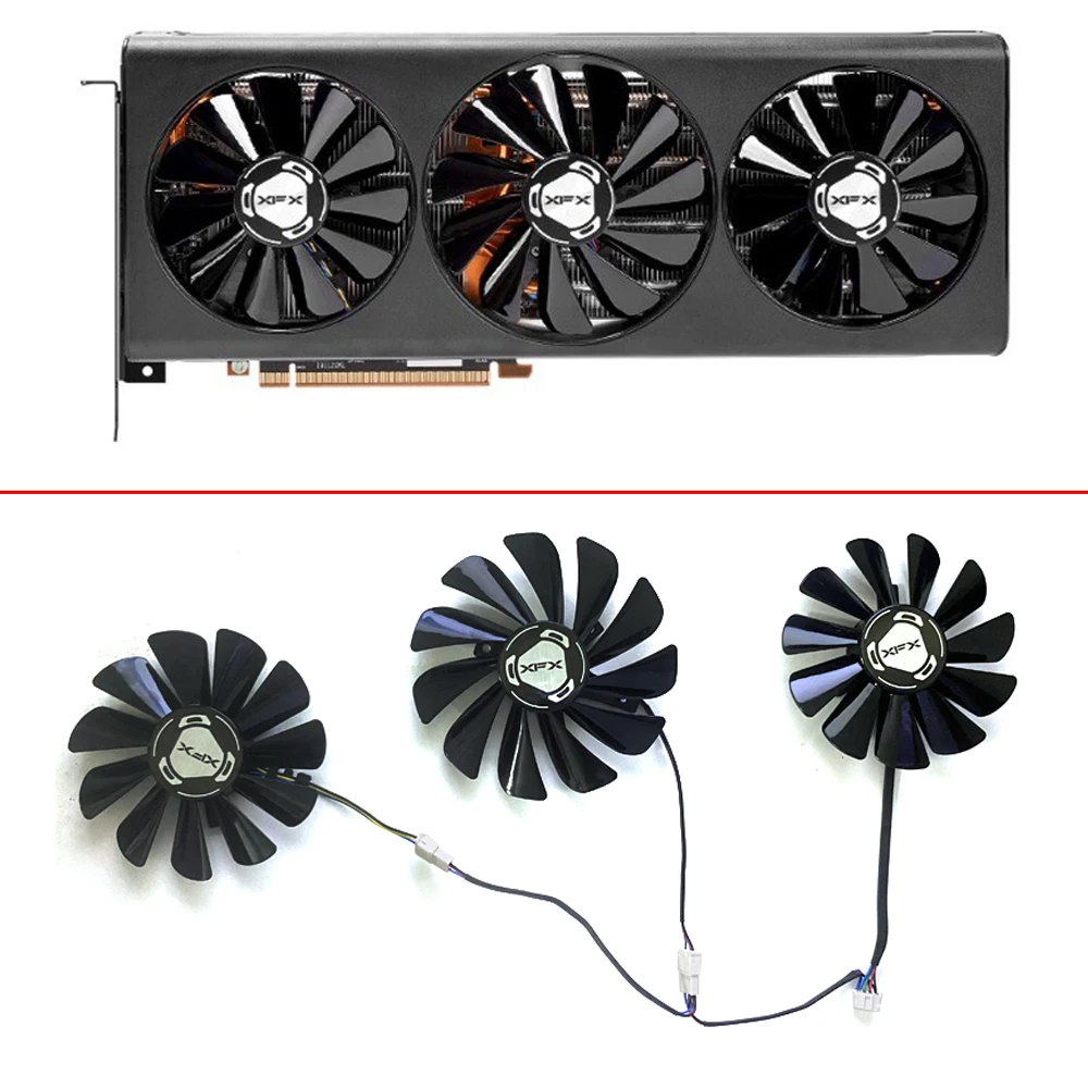 Новый охлаждающий вентилятор 85 мм 95 мм 4-контактный CF1010U12S FDC10U12S9-C для XFX AMD RX 5700 5800 5900XT RX5700 RX5800 Вентилятор видеокарты
Новый охлаждающий вентилятор 85 мм 95 мм 4-контактный CF1010U12S FDC10U12S9-C для XFX AMD RX 5700 5800 5900XT RX5700 RX5800 Вентилятор видеокарты