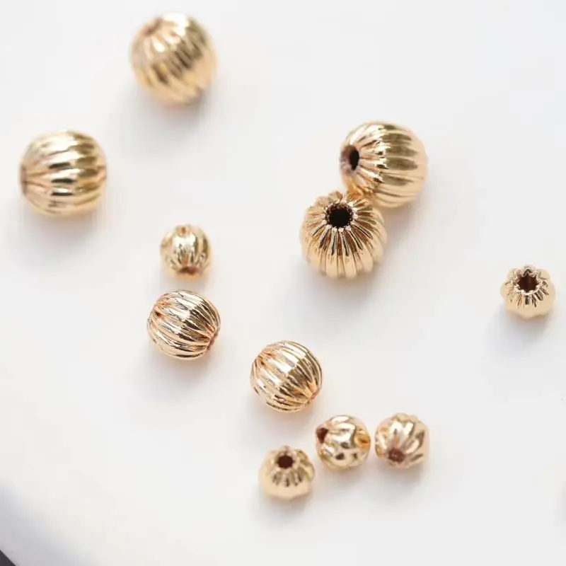 50pcs 14K Gold Color Pumpkin Beads Melon Pattern Beads Hollow Watermelon Beads Loose Beads DIY Bracelet Jewelry Charm Accessorie
50pcs 14K Gold Color Pumpkin Beads Melon Pattern Beads Hollow Watermelon Beads Loose Beads DIY Bracelet Jewelry Charm Accessorie