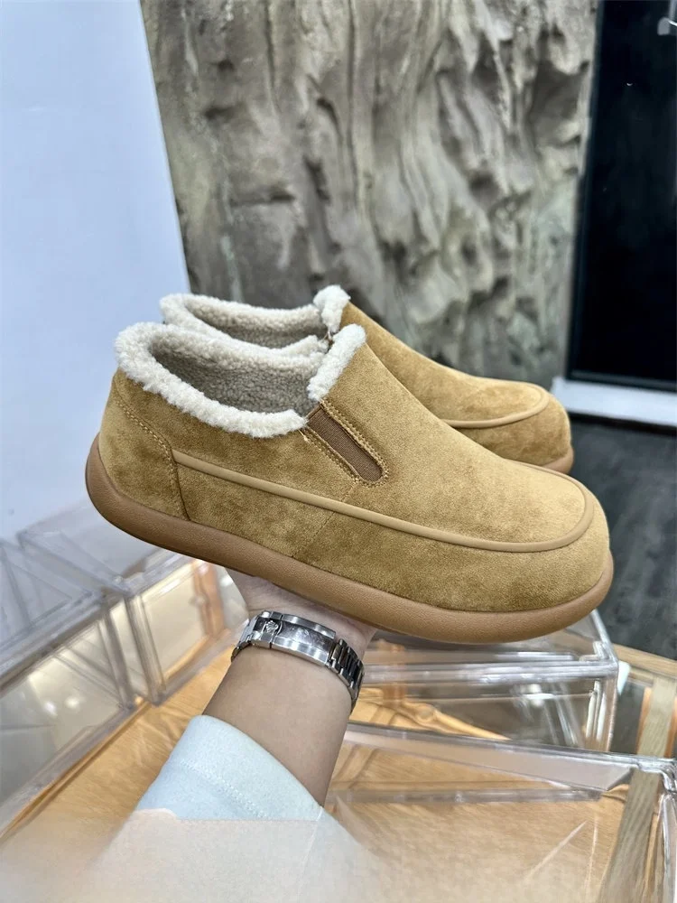 Men's Fashionable Casual Fleece Lined Warm Slip-On Cotton Shoes Autumn Winter New Arrival Comfortable Low Heel round Toe Boots
Men's Fashionable Casual Fleece Lined Warm Slip-On Cotton Shoes Autumn Winter New Arrival Comfortable Low Heel round Toe Boots