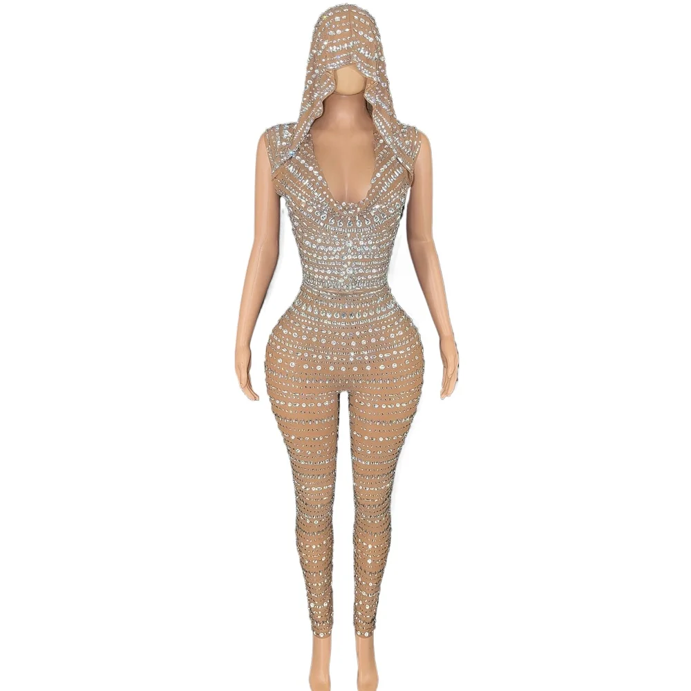Sparkly Rhinestones Hoodie Tops Skiny Pants Women Sexy Mesh See Through Celebrate Birthday Evening Prom Dress Photo Shoot Wear
Sparkly Rhinestones Hoodie Tops Skiny Pants Women Sexy Mesh See Through Celebrate Birthday Evening Prom Dress Photo Shoot Wear