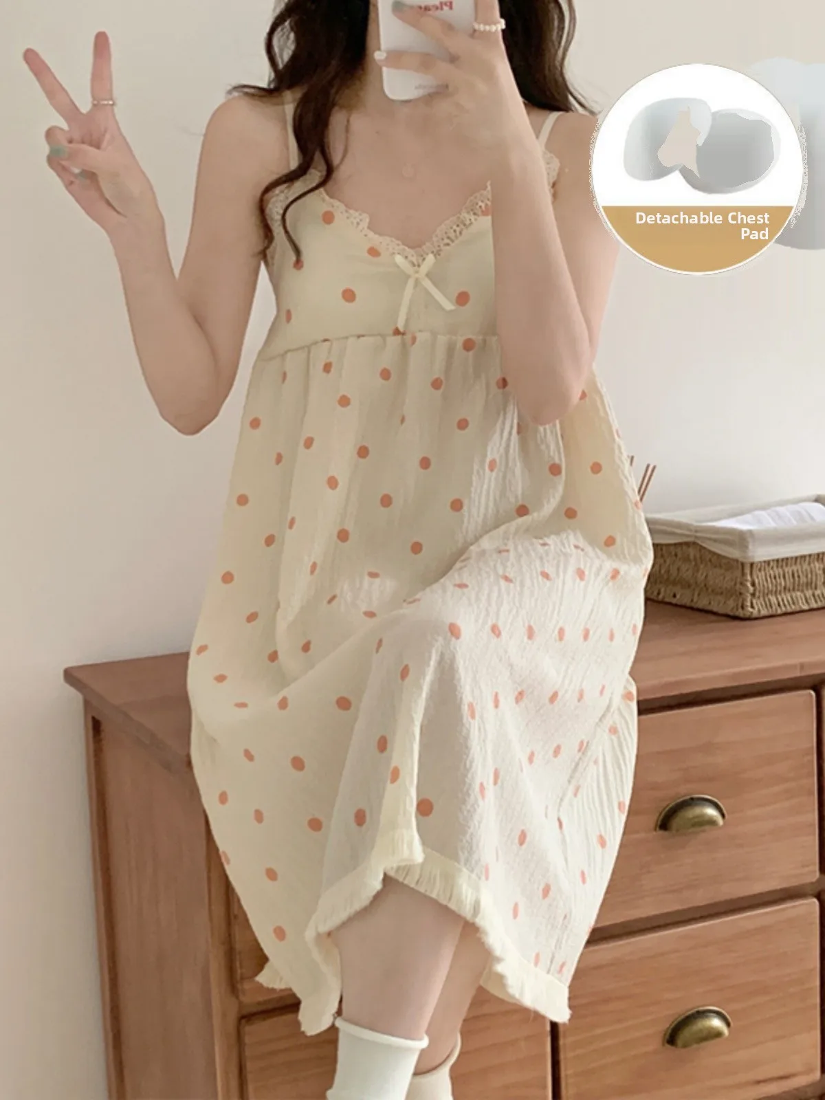 Summer Cotton Gauze Nightgown Women's Large Size Home Clothes Sweet Style Print Floral Pattern No Sleeve round Neck Sleepwear
Summer Cotton Gauze Nightgown Women's Large Size Home Clothes Sweet Style Print Floral Pattern No Sleeve round Neck Sleepwear