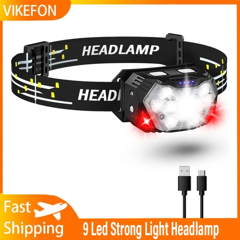 9 Led Strong Light Headlamp USB Rechageable Motion Sensor Headlight Portable Fishing Camping Outdoor Head Lamp 2000mah
9 Led Strong Light Headlamp USB Rechageable Motion Sensor Headlight Portable Fishing Camping Outdoor Head Lamp 2000mah