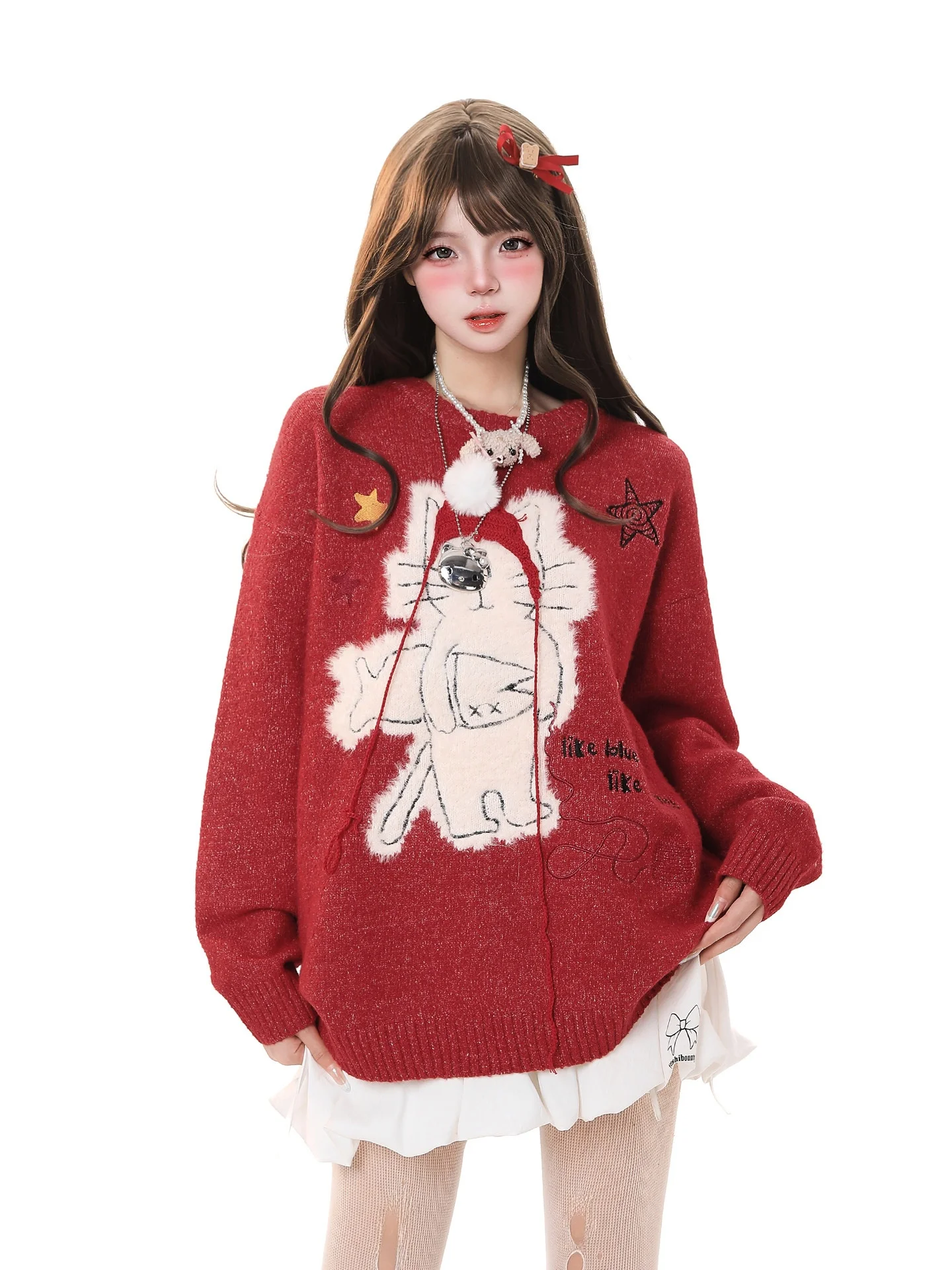 Красный вязаный свитер Sweet Sle, круглый, с мультяшной вышивкой, антивозрастной дизайн, удобный длинный свек, теплая зимняя мода f...
Красный вязаный свитер Sweet Sle, круглый, с мультяшной вышивкой, антивозрастной дизайн, удобный длинный свек, теплая зимняя мода f...