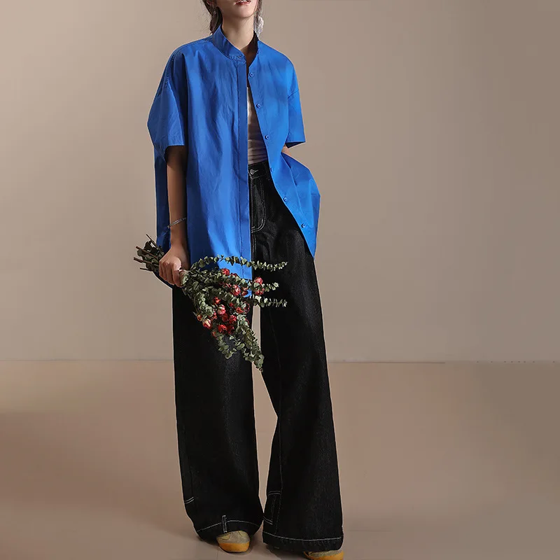 Women's Blue Loose Shirt 2025 New In Boyfriend Shirt Long Casual Blue High Street Top
Women's Blue Loose Shirt 2025 New In Boyfriend Shirt Long Casual Blue High Street Top