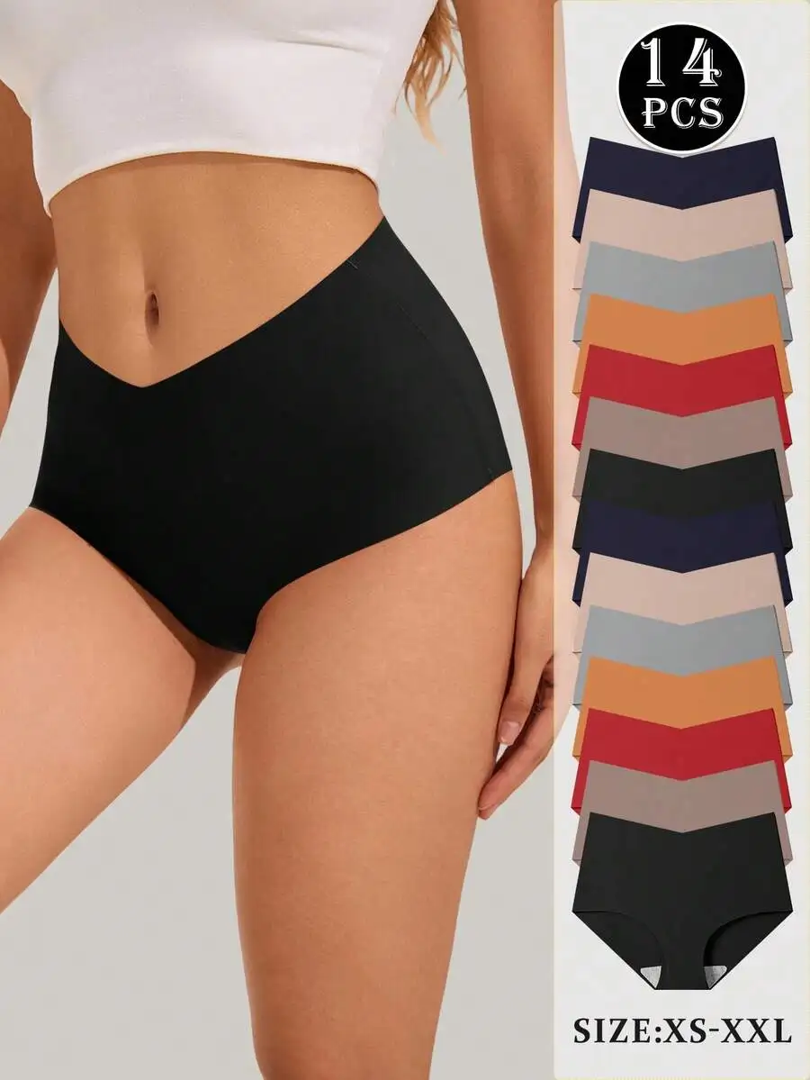 14pcs Women Seamless High-Waist Briefs Comfortable Skin-Friendly Multicolor Underwear
14pcs Women Seamless High-Waist Briefs Comfortable Skin-Friendly Multicolor Underwear
