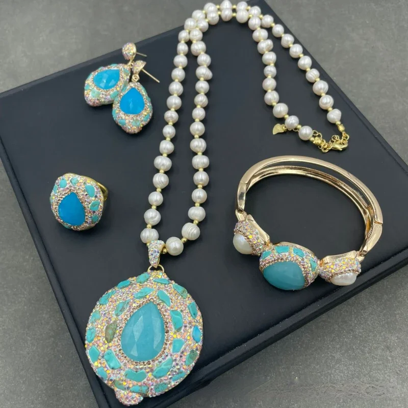 Комплект ювелирных изделий из натурального пресноводного жемчуга, высококачественное роскошное ожерелье из малайского нефрита со стразами, женские свадебные украшения
Комплект ювелирных изделий из натурального пресноводного жемчуга, высококачественное роскошное ожерелье из малайского нефрита со стразами, женские свадебные украшения