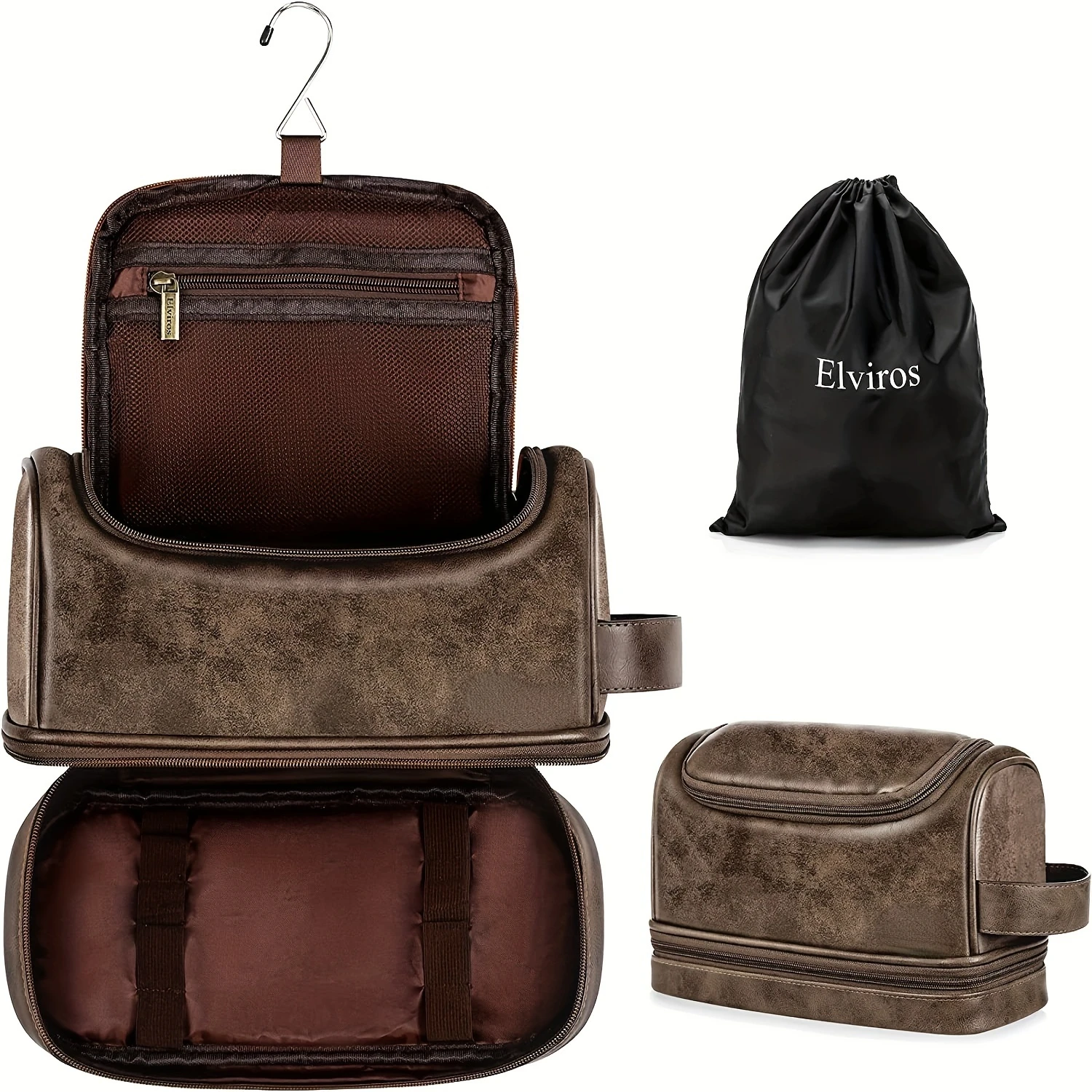 Hanging Toiletry Bag, PU Leather Waterproof Double-Layer Large-Capacity Cosmetic Bag For Men And Women, Suitable Trave
Hanging Toiletry Bag, PU Leather Waterproof Double-Layer Large-Capacity Cosmetic Bag For Men And Women, Suitable Trave