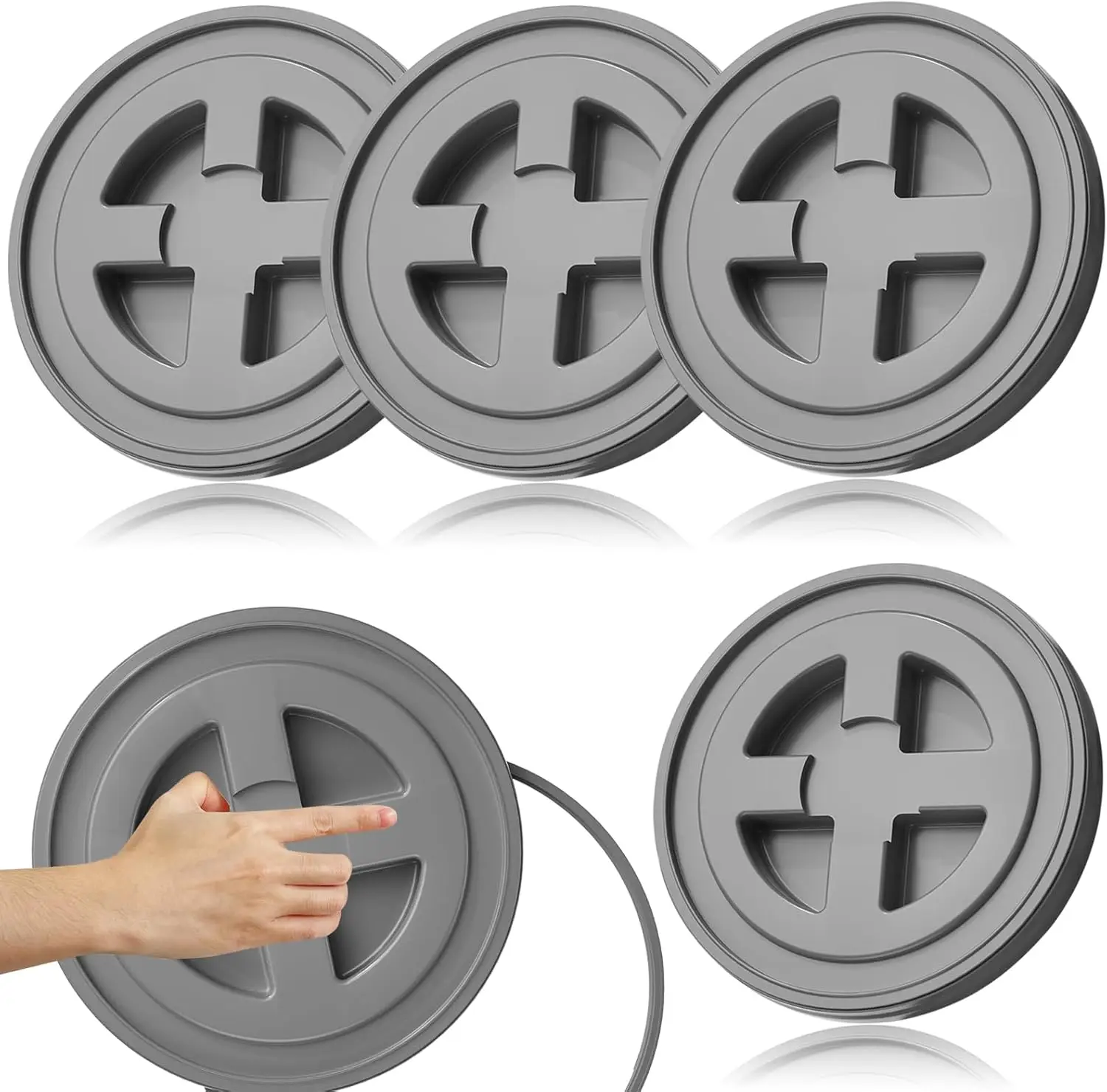 4 Pieces 5 Gallon Bucket Lids, 12inch Leak-proof Plastic Seal Screw Top Airtight Lid, Reusable Drum & Pail Lid for Pet F
4 Pieces 5 Gallon Bucket Lids, 12inch Leak-proof Plastic Seal Screw Top Airtight Lid, Reusable Drum & Pail Lid for Pet F